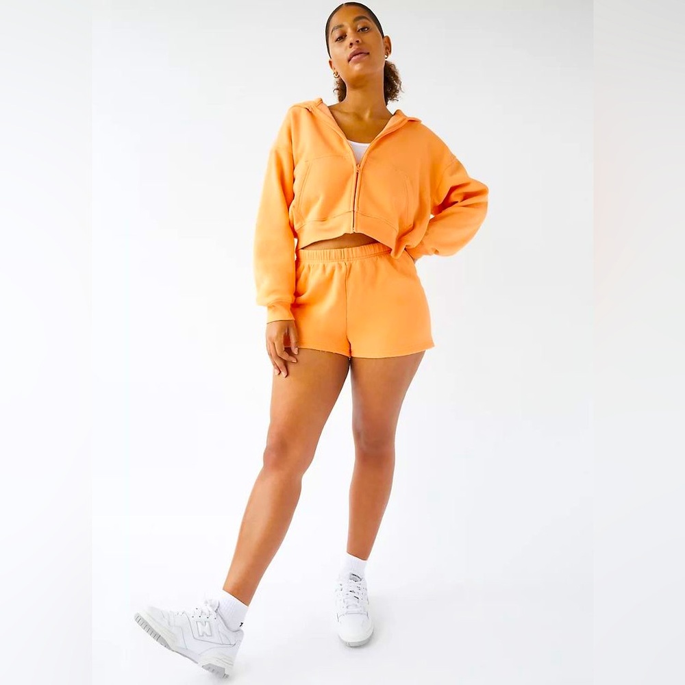 TNA Cozy Fleece Orange Shorts